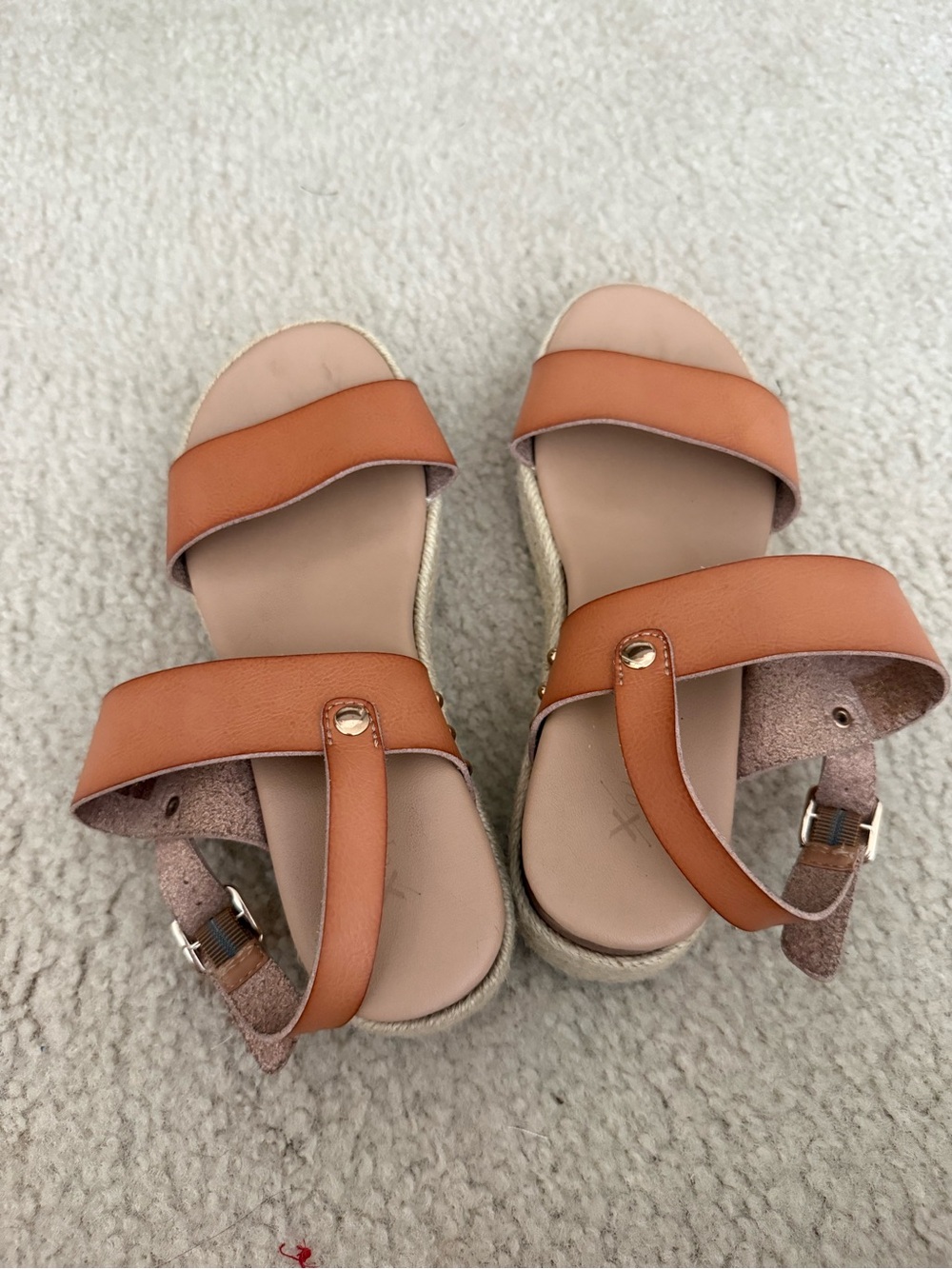 Women's Tan Leather Double-Strap Sandals